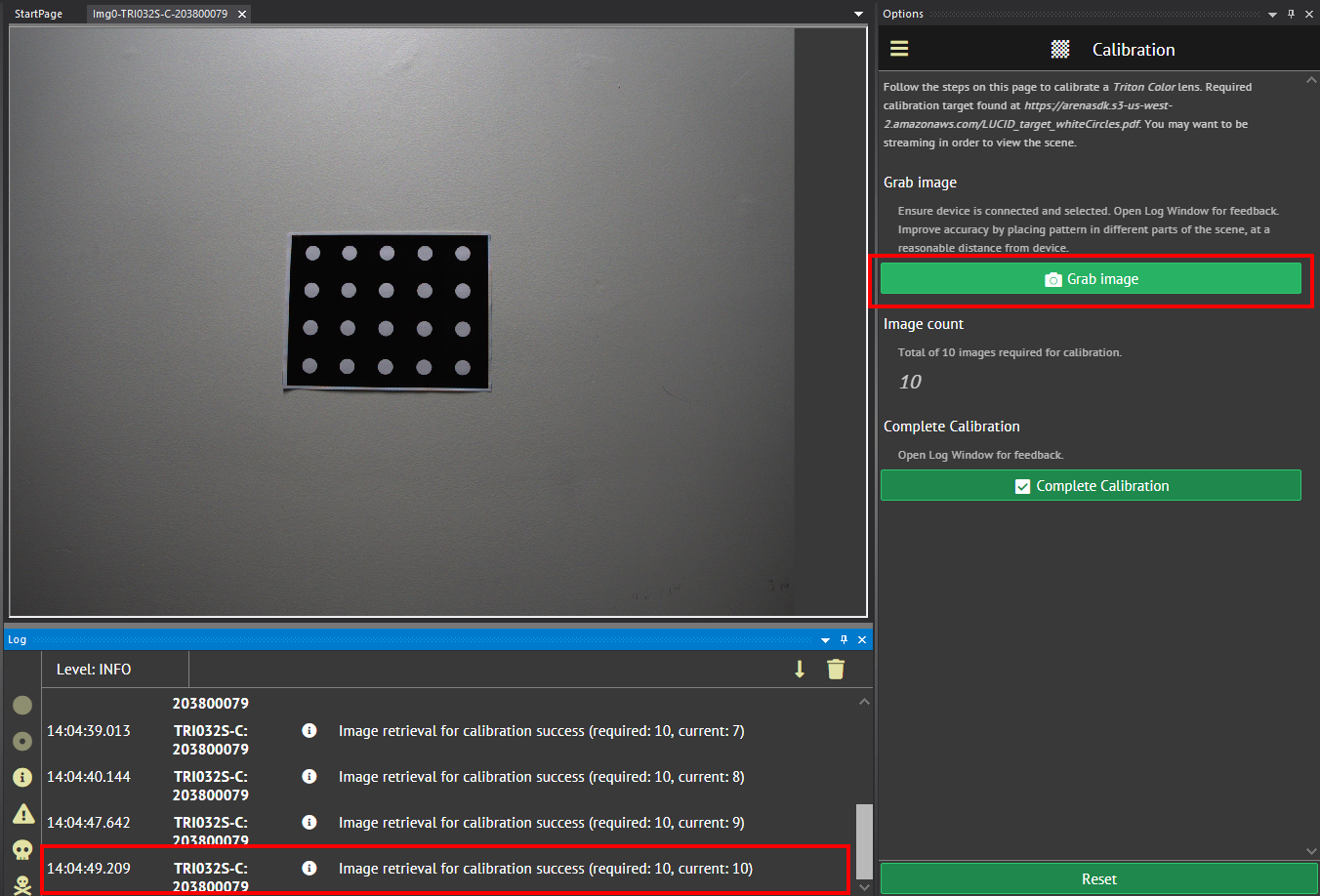 TakeCalibrationImages