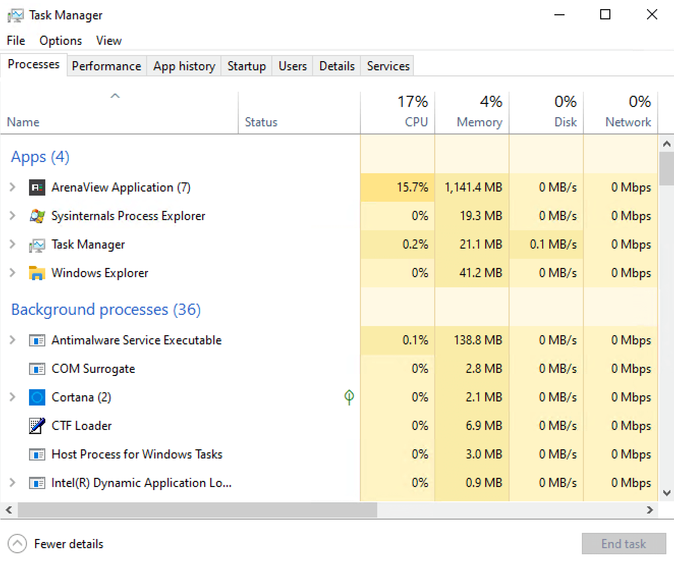 Atlas10 using system processes