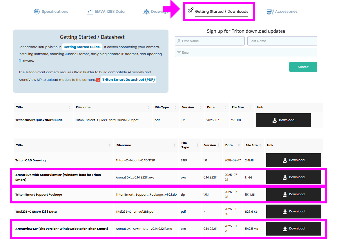 Triton Smart ArenaMP software